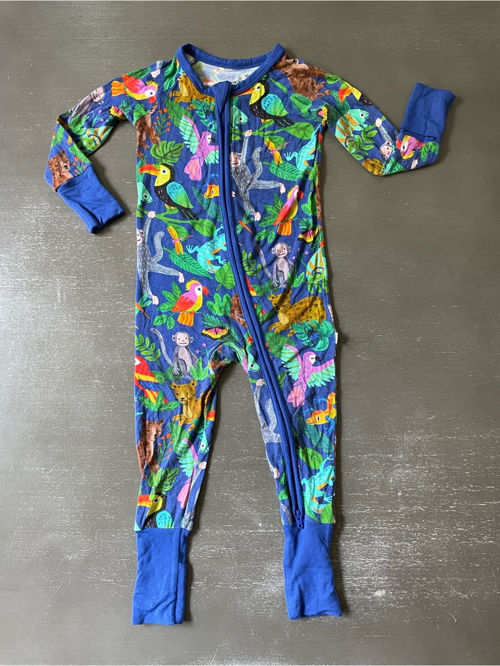 6-12m Little Sleepies Bamboo Zippy in Jungle Animal Print